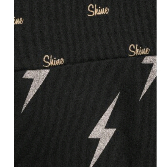 Shine Twin Print Hoodie Large (11-13) Black Soot - Picture 5 of 6